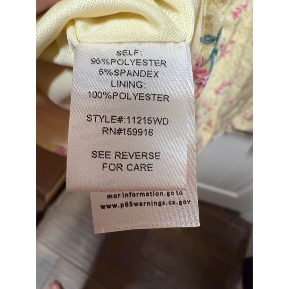 NWT Feel In California yellow floral babydoll sundress ruffle trim  Size Large - Picture 3 of 6